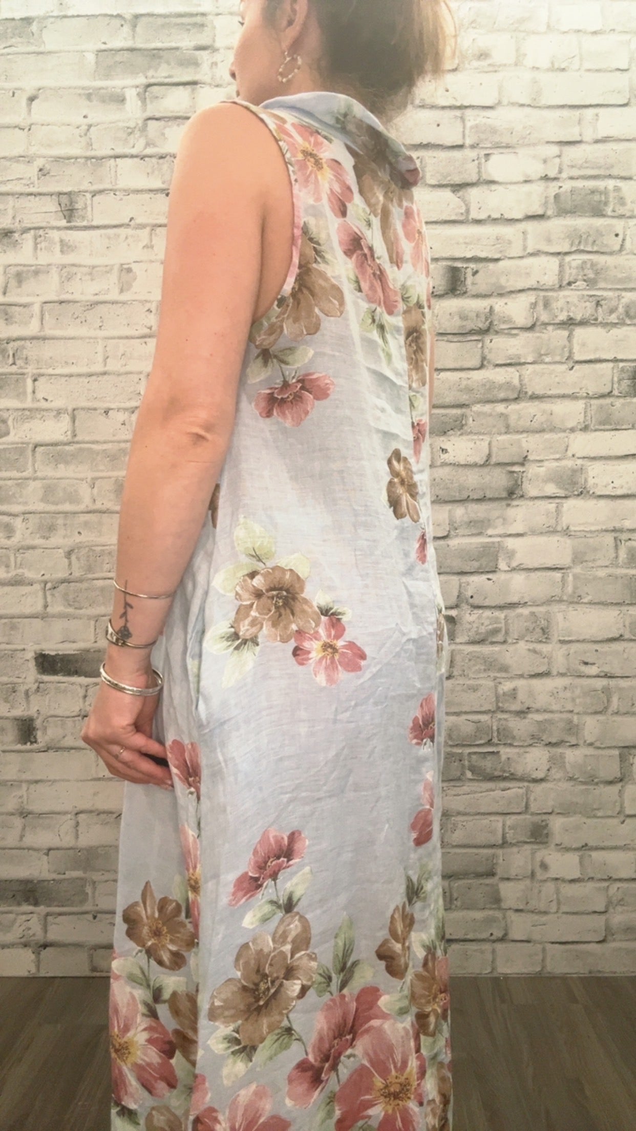 Floral Linen Dress - 21000