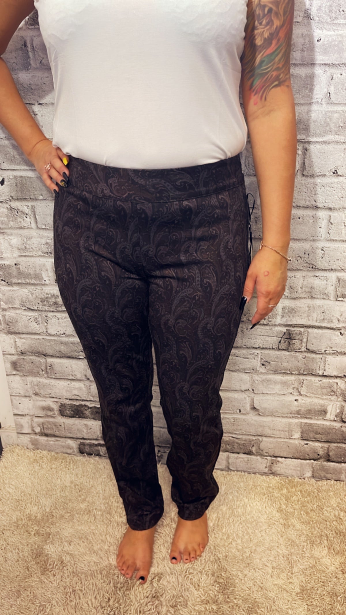 Reversible Printed Ponte Pants-11038