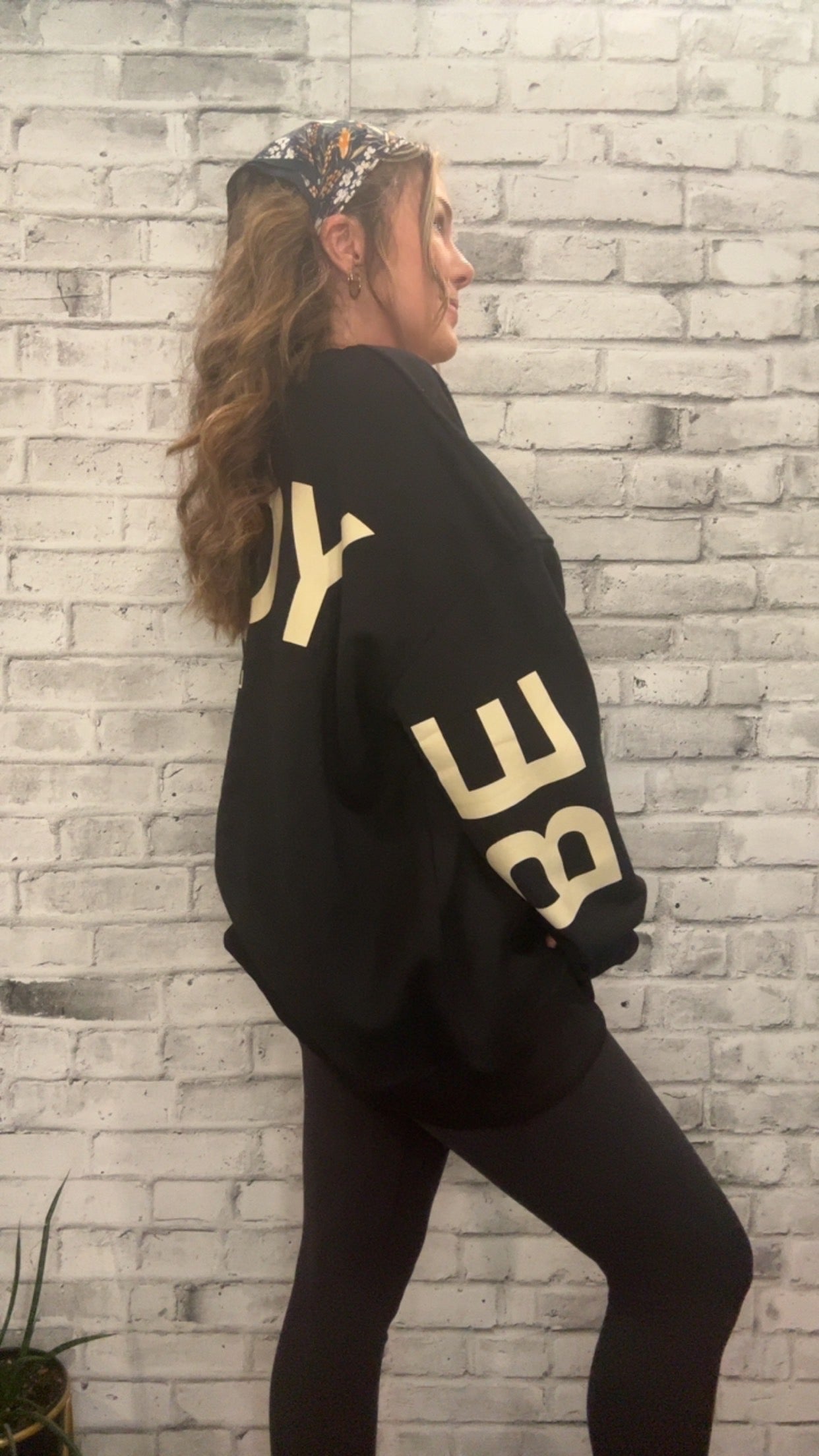 Be Yourself Love Yourself Printed Oversized Sweatshirt - 90001