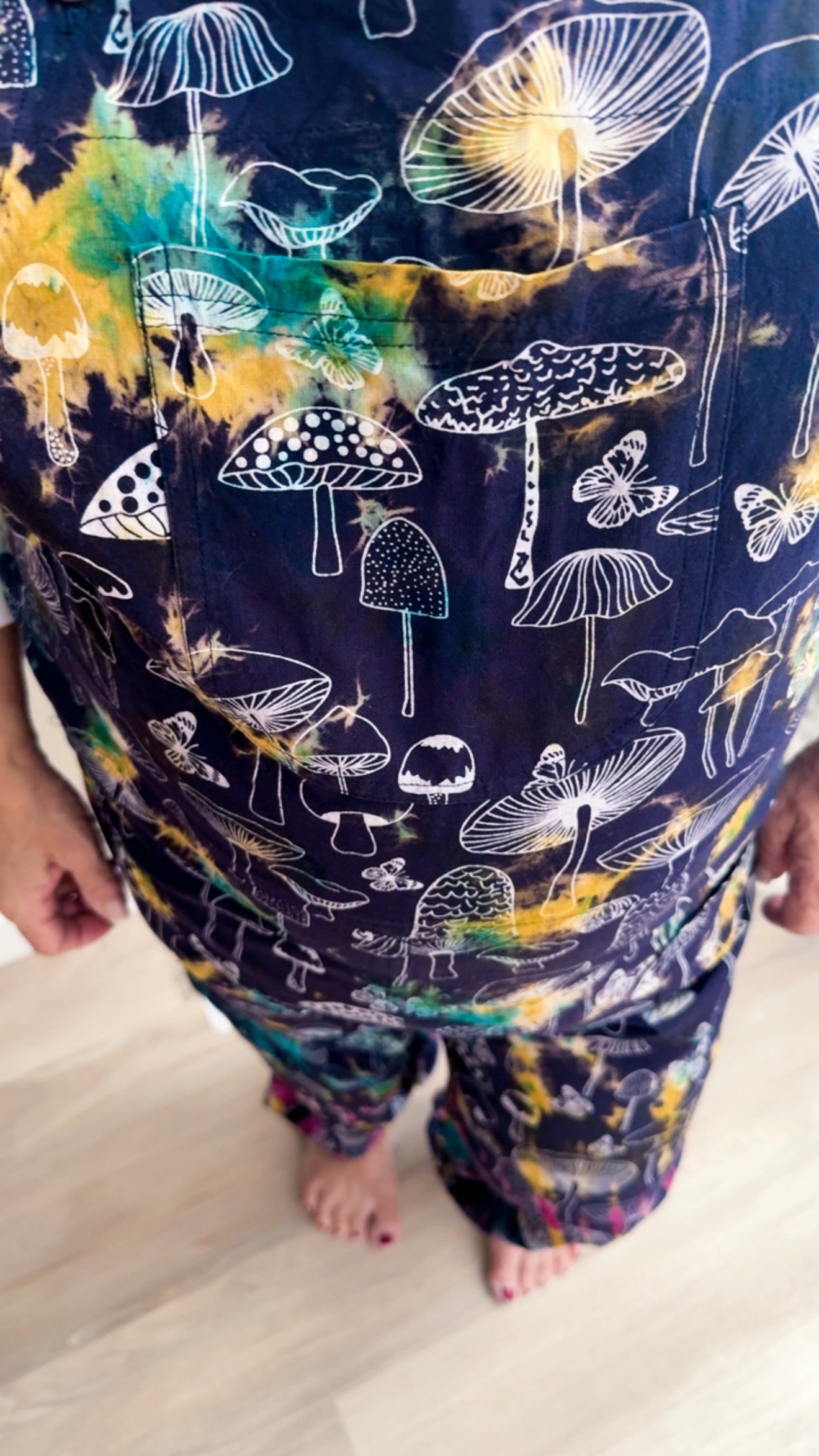 Tie Die Butterfly Mushroom Overall - 60016