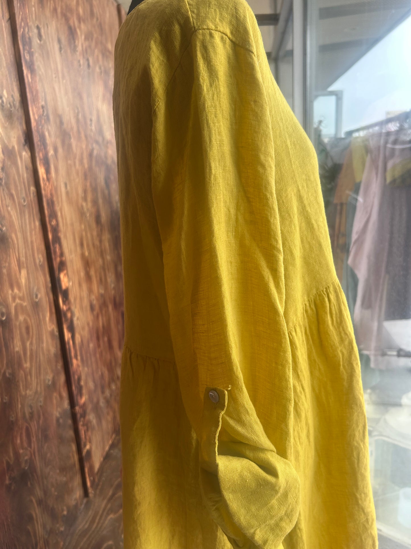 Linen Dress with Buttons - 21013