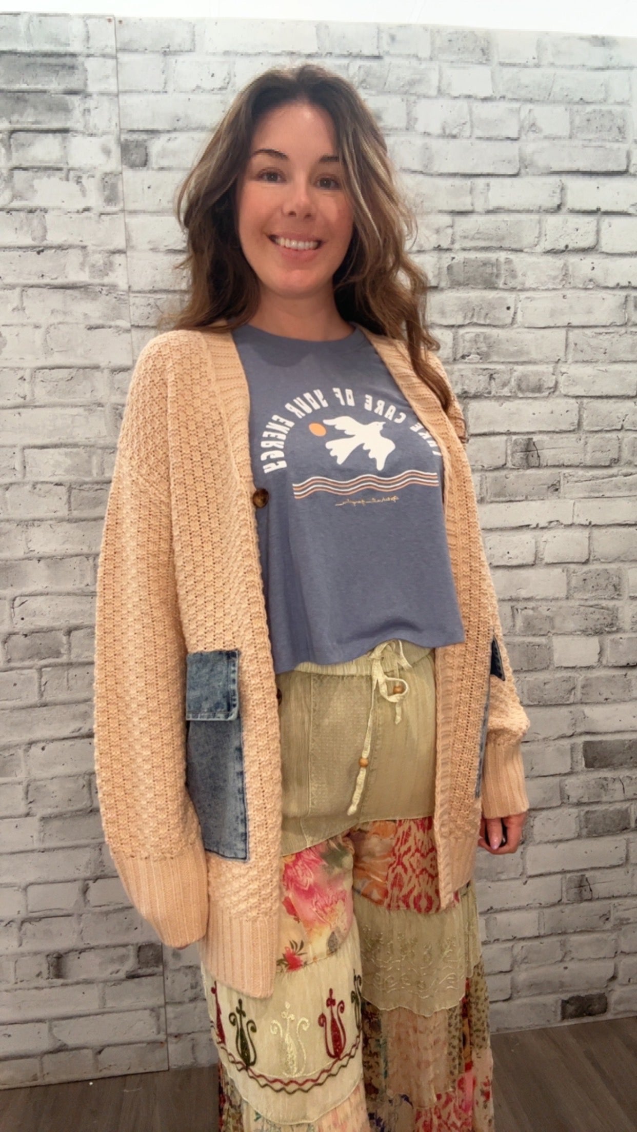Knitted Jean Pocket Cardigan - 51002