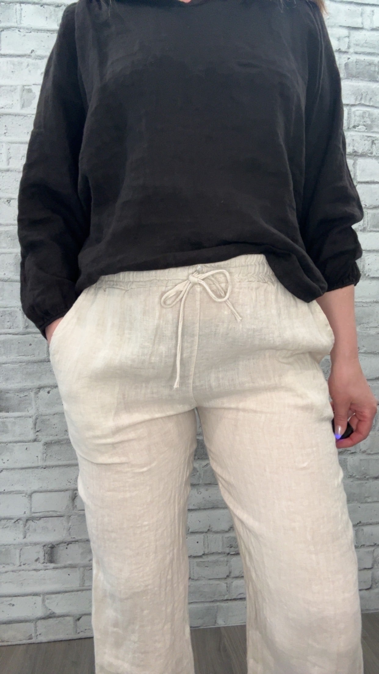 Linen Straight Leg Pant - 50056