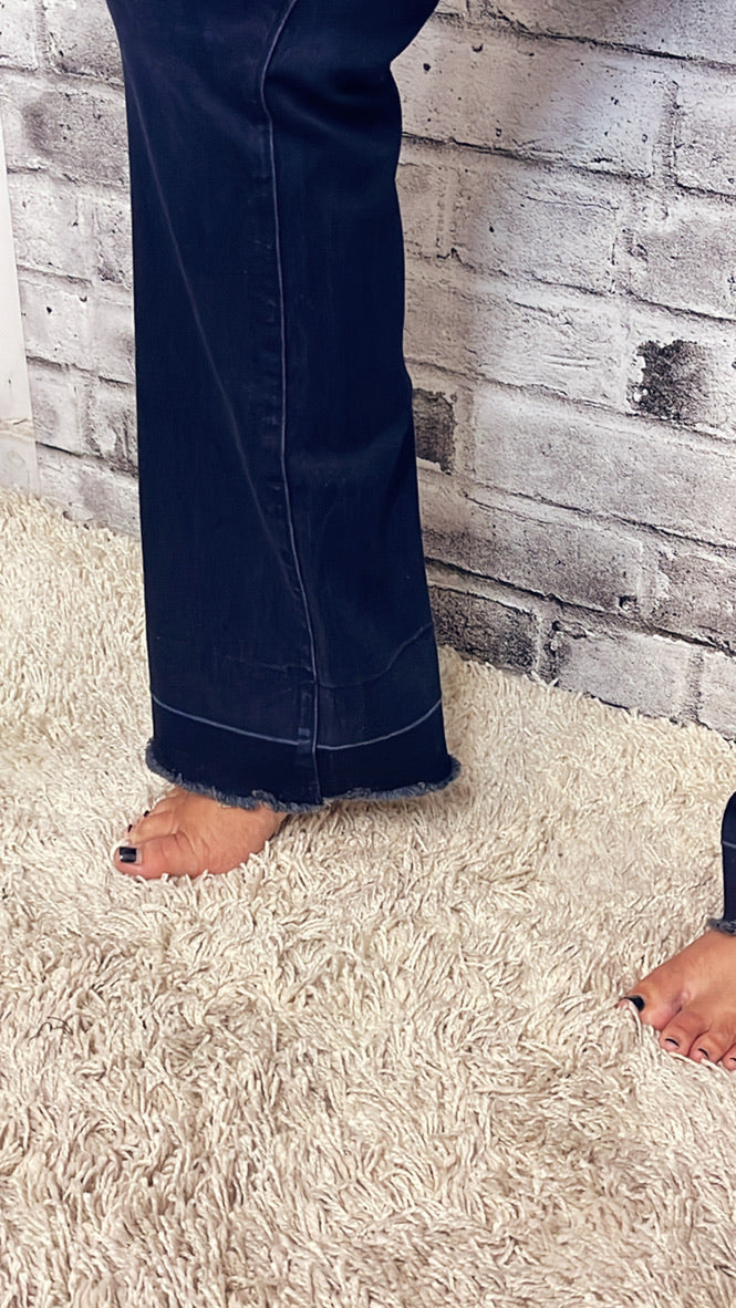 Bootcut Jeans with Contrast Cuff-11021