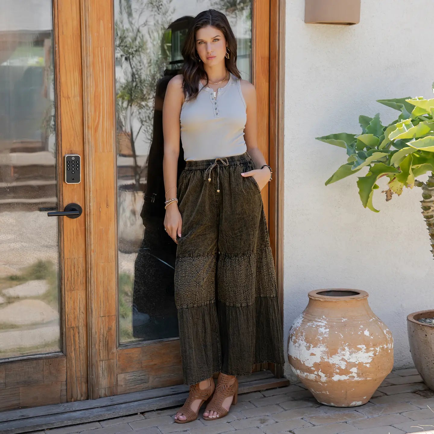 Tiered Patchwork Everyday Pant - 50054