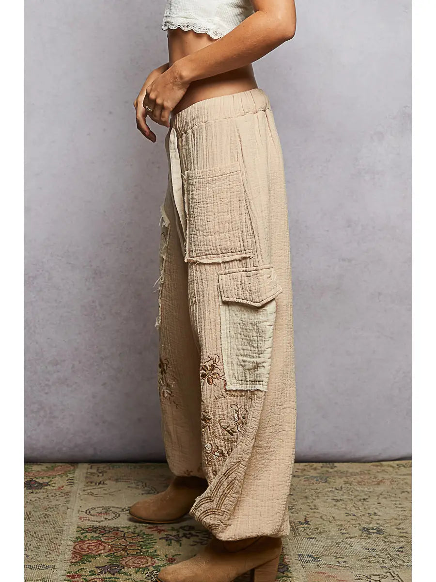 Floral Embroidered Pant - 50106