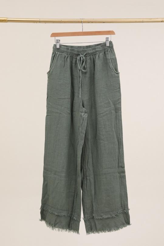 Khaki Linen Trouser -- 50105