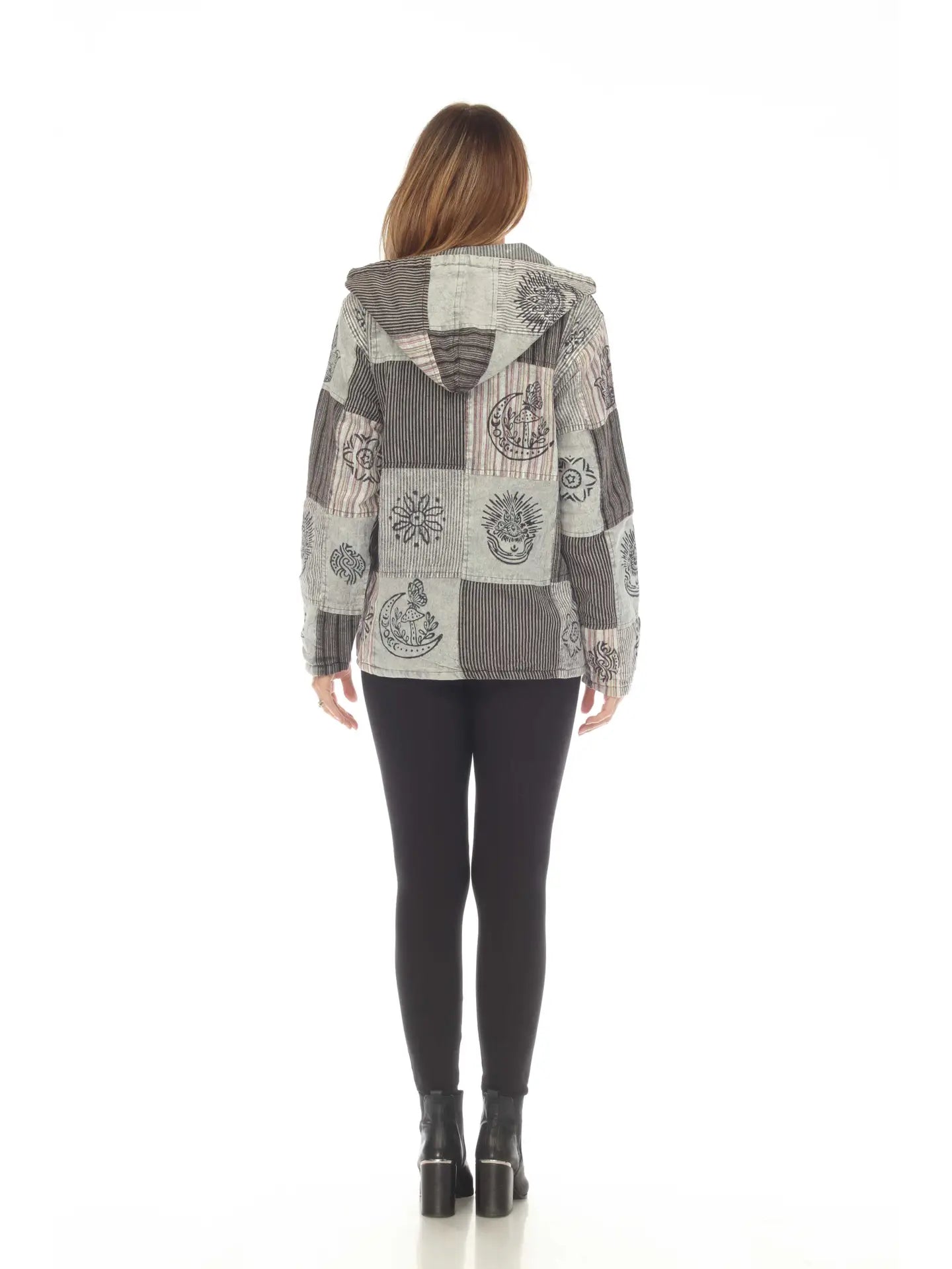 Cotton Patchwork Zip Jacket - 50072