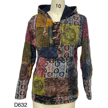 Three Button Fleece Hoodie - 50076