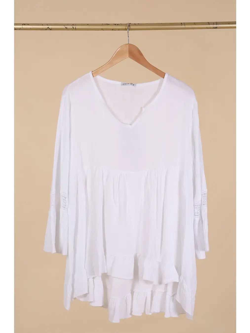Ruffled White Tunic - 50060