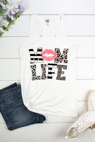 Ivory & Leopard Mom Life Tank Top - 10081