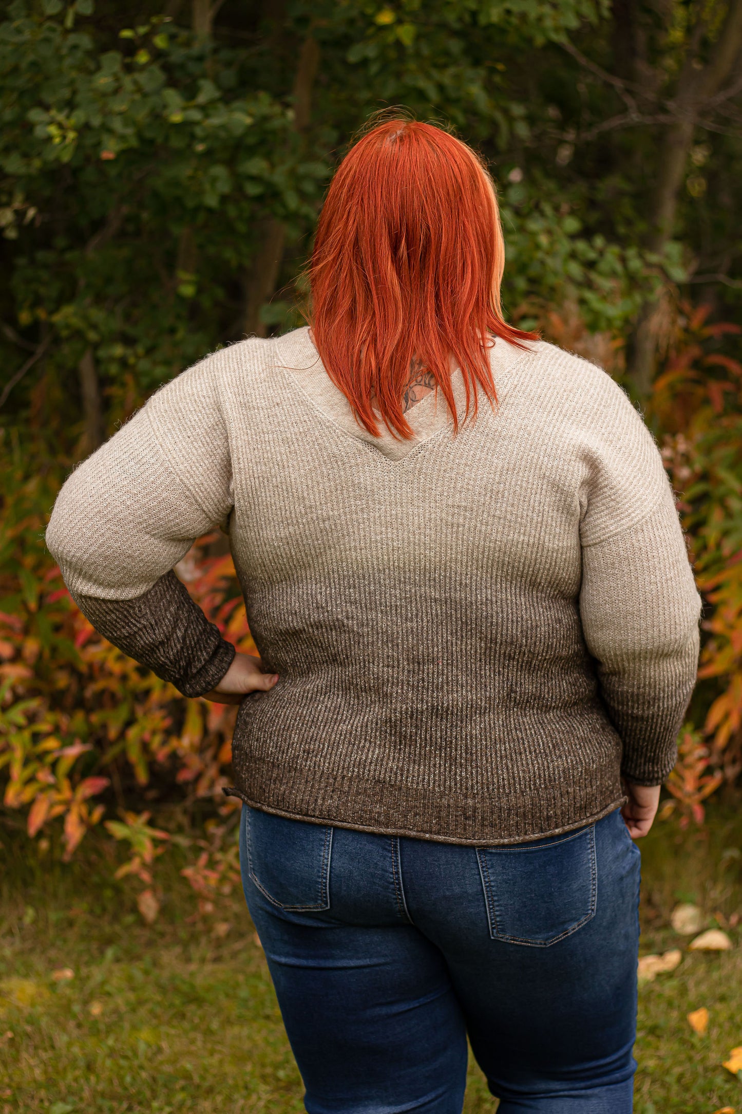 Ombre Cardigan with Buttons -10017