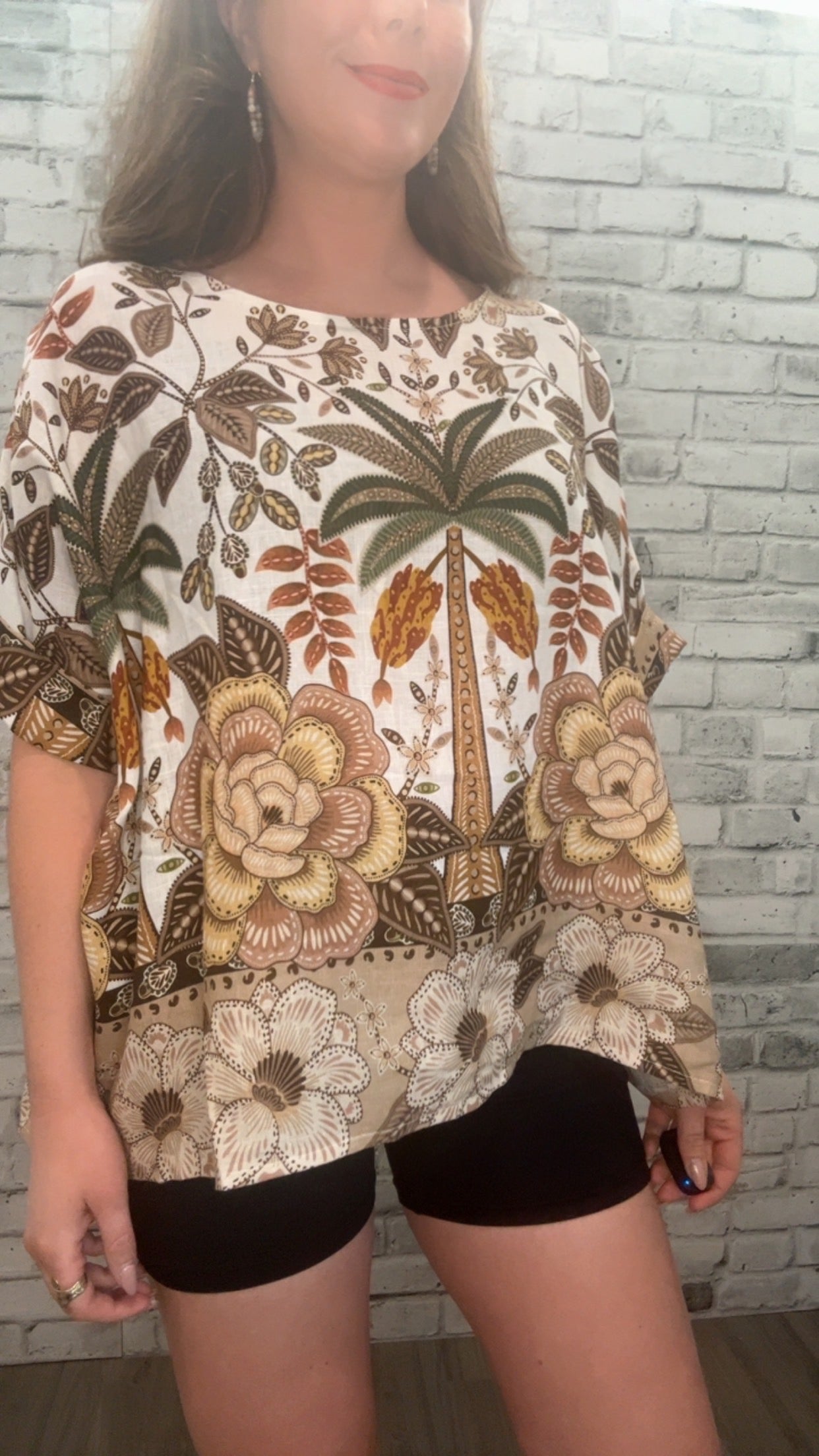 Printed Linen Top - 21008