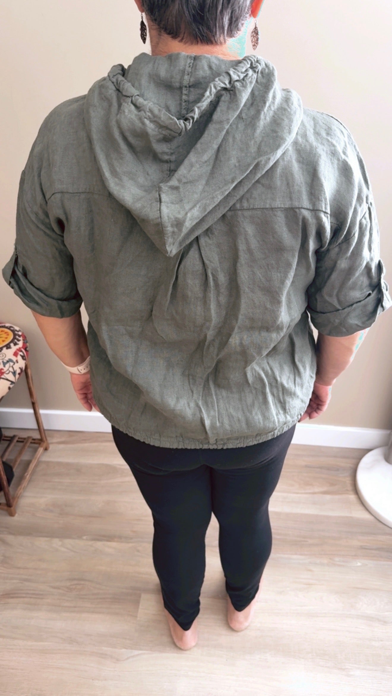 Linen Zip up Jacket - 60020
