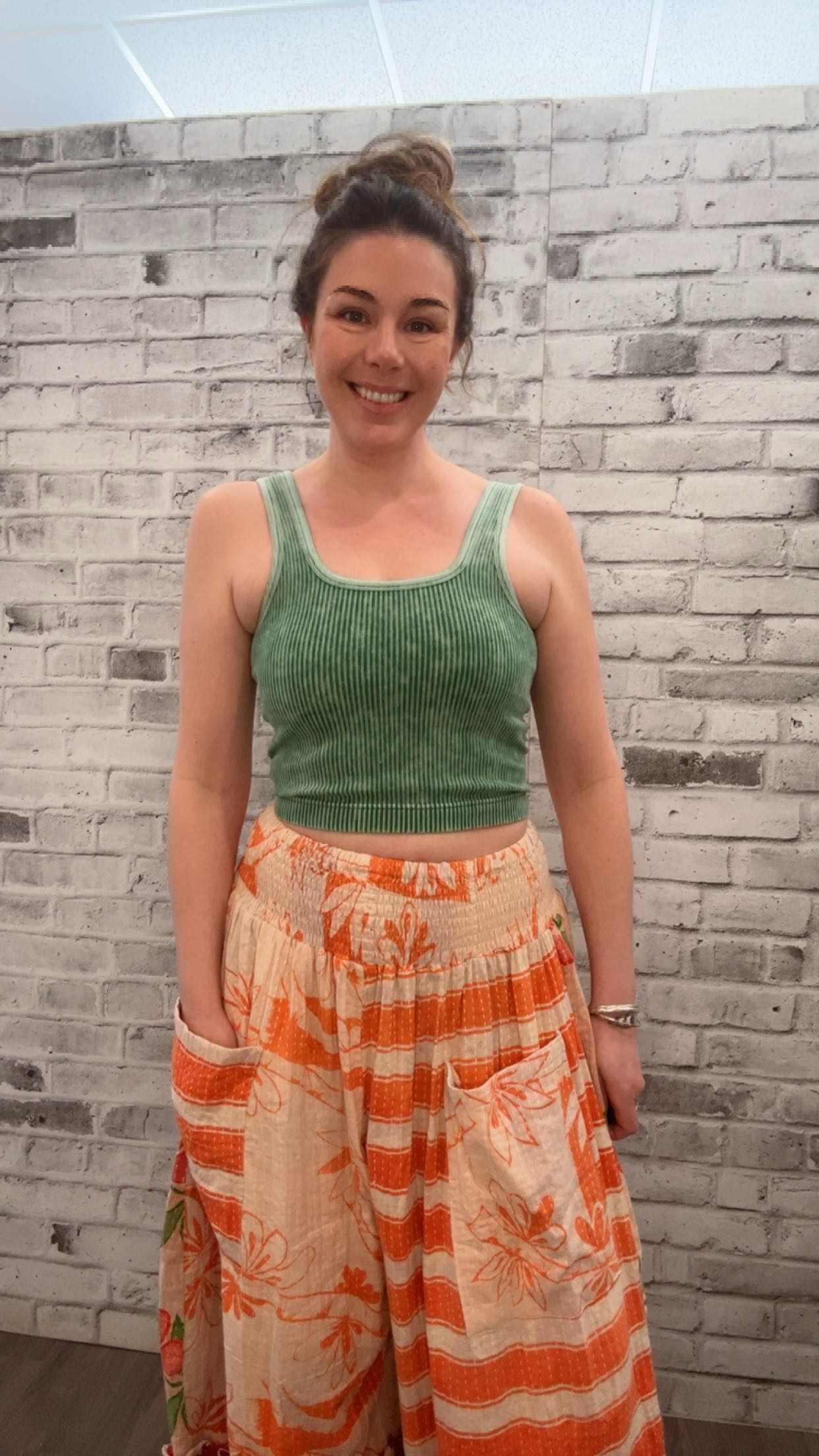 Ribbed Tank in Green - 50112