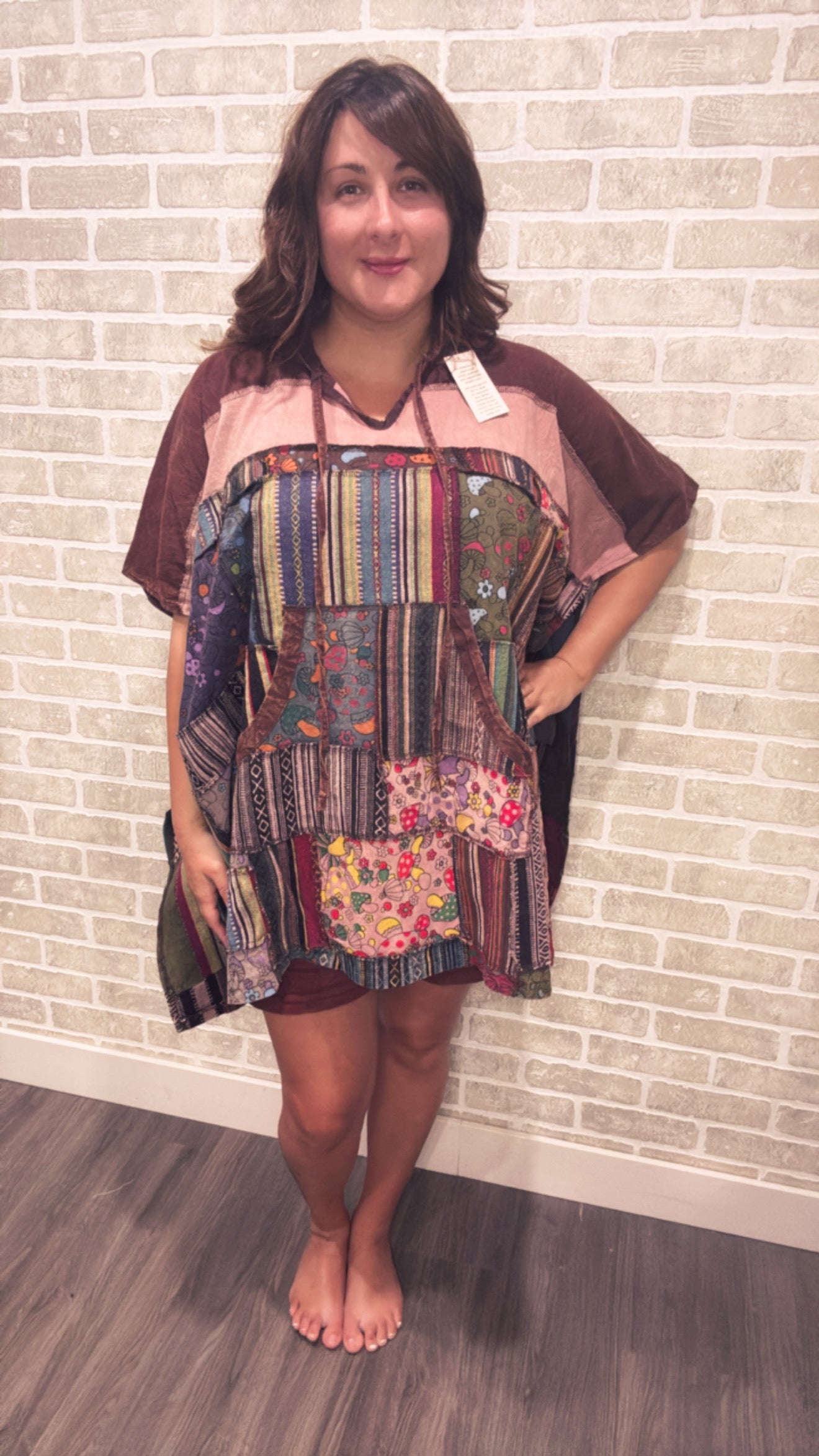 Unisex - Patchwork Poncho -50063