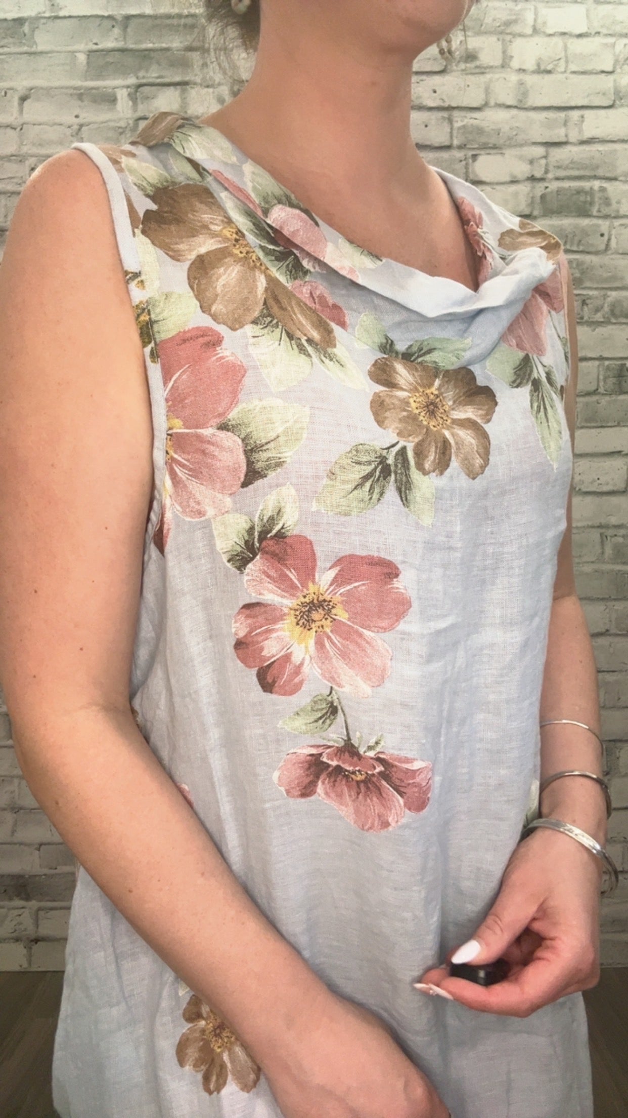 Floral Linen Dress - 21000