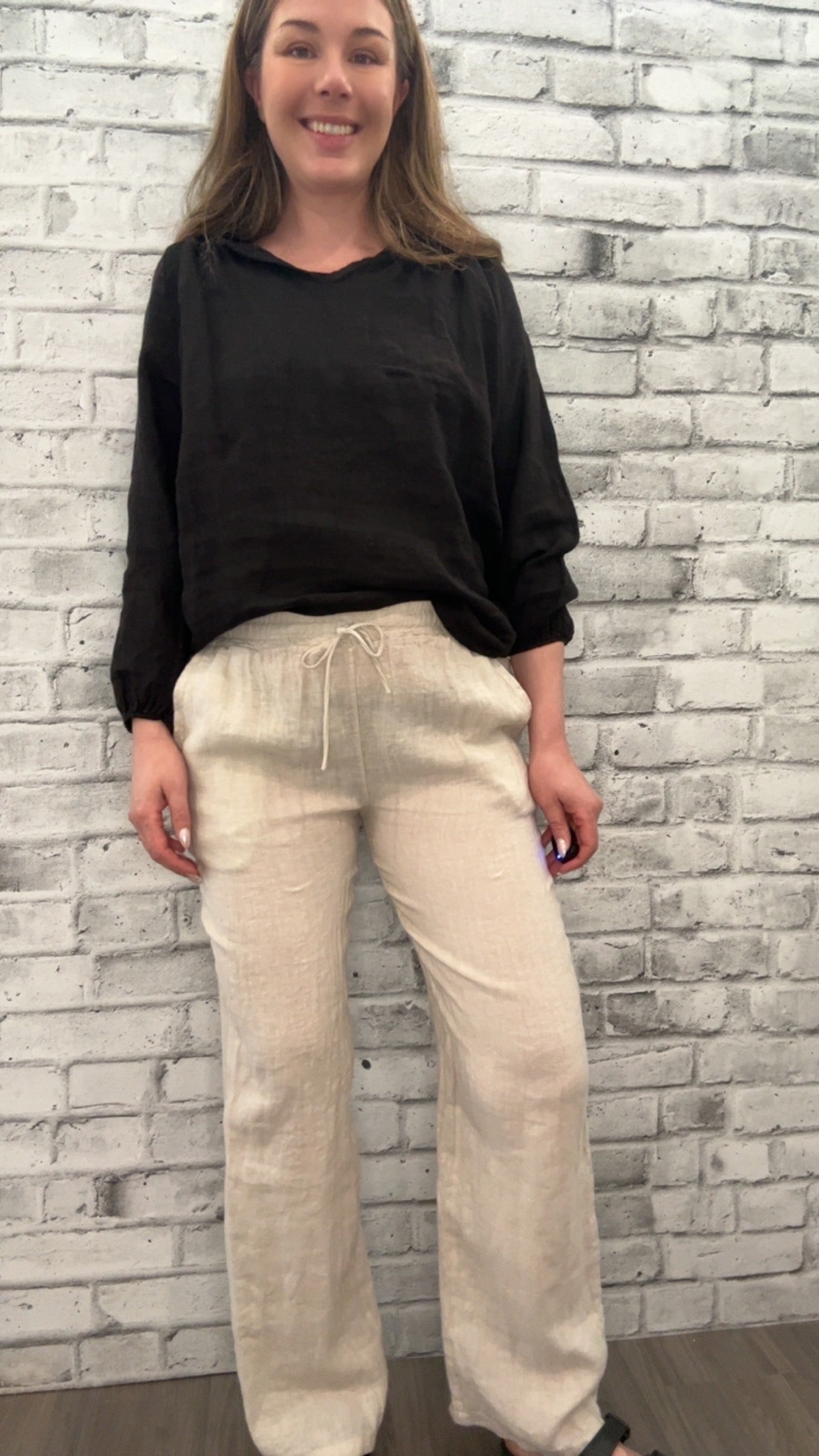 Linen Straight Leg Pant - 50056