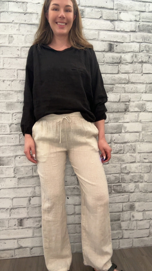 Linen Straight Leg Pant - 50056