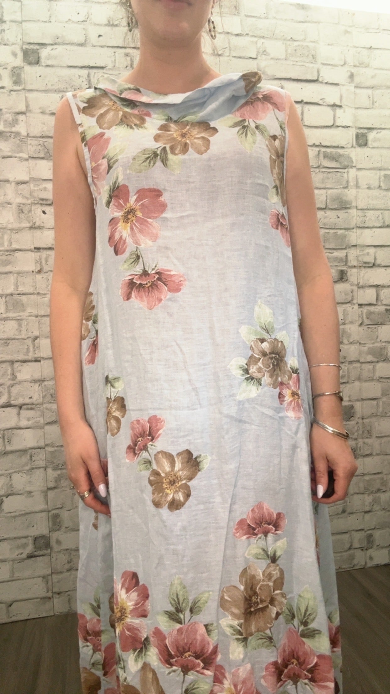 Floral Linen Dress - 21000