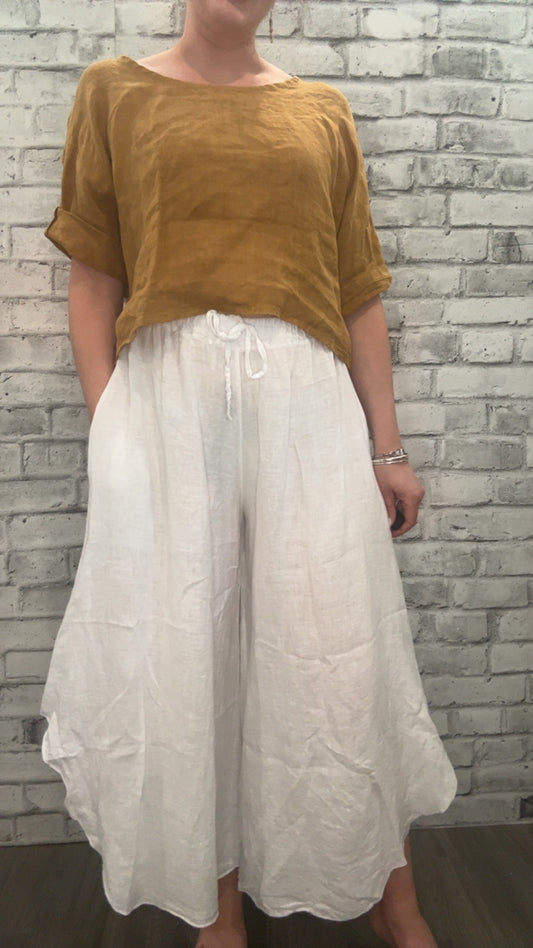 Linen Culottes with Pockets - 21002