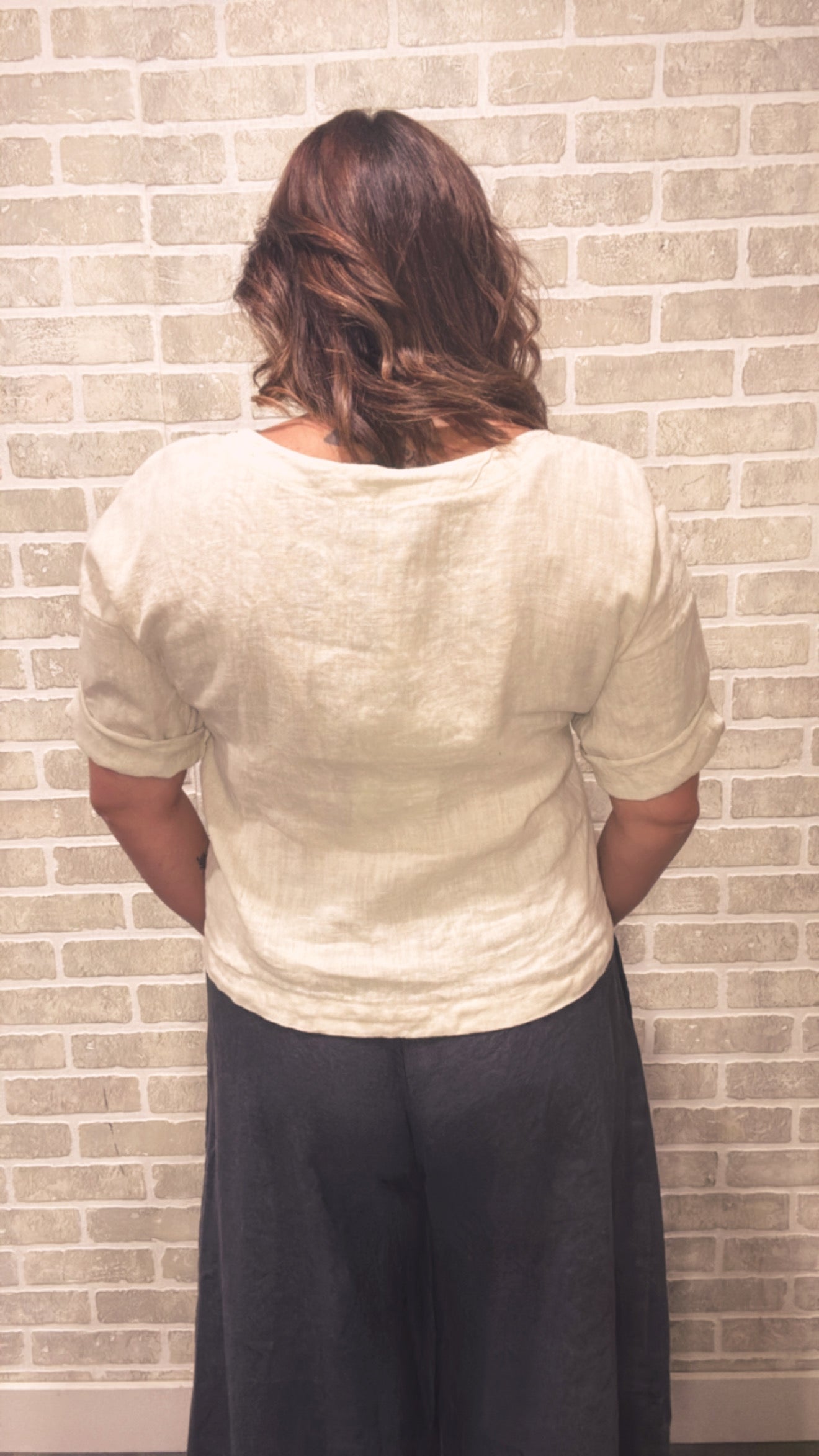 Round Neck Linen Top  - 50058