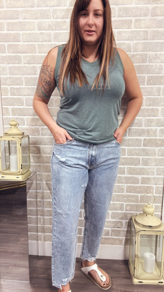 High Rise Ankle Mom Jean KanCan - 50009