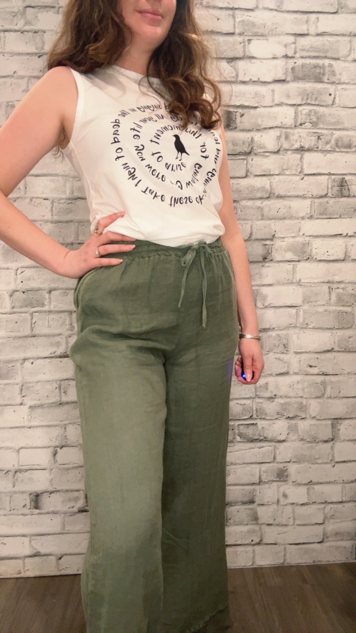 Khaki Linen Trouser -- 50105