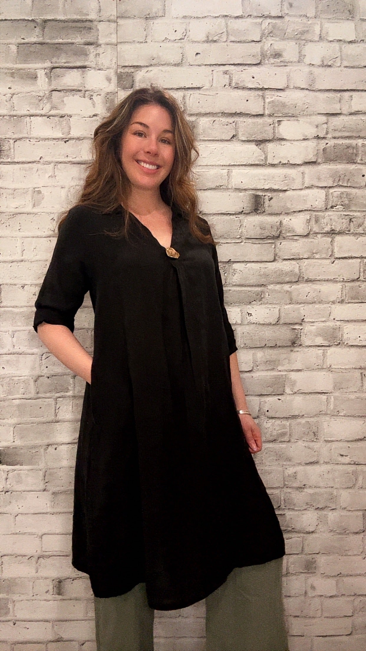Linen Short Sleeve Dress - 60013