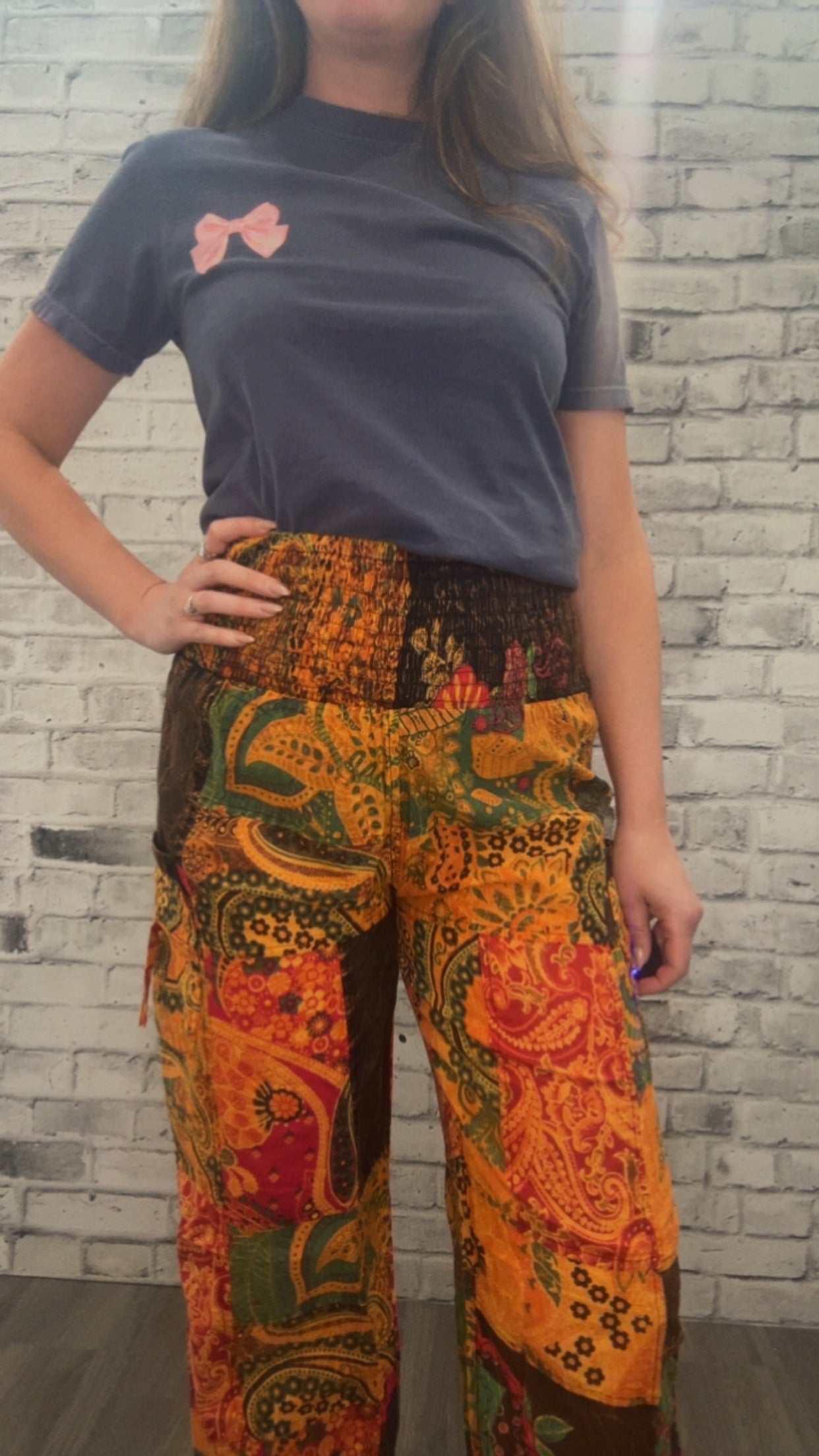 Himalayan Orange Floral Pants - 22000