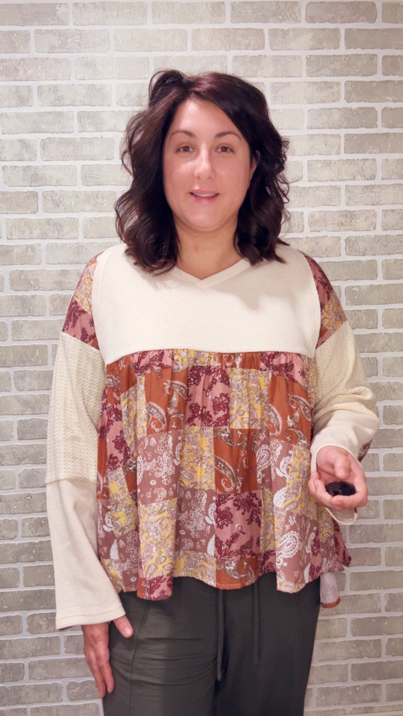 Paisley Long Sleeve Loose Top - 50093