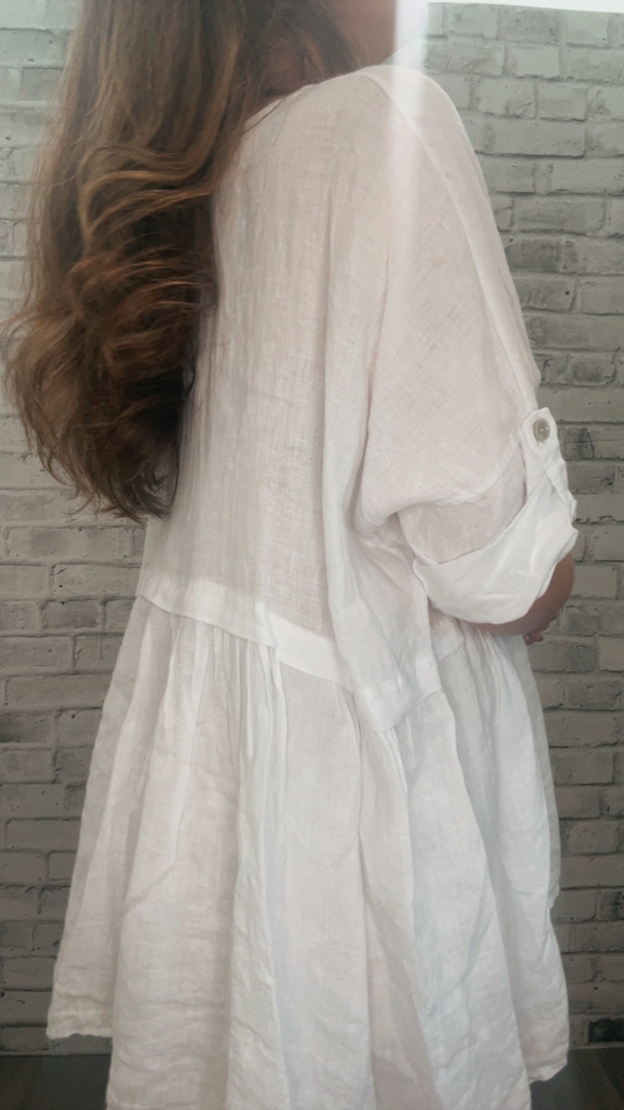 White Linen Blouse - 22003