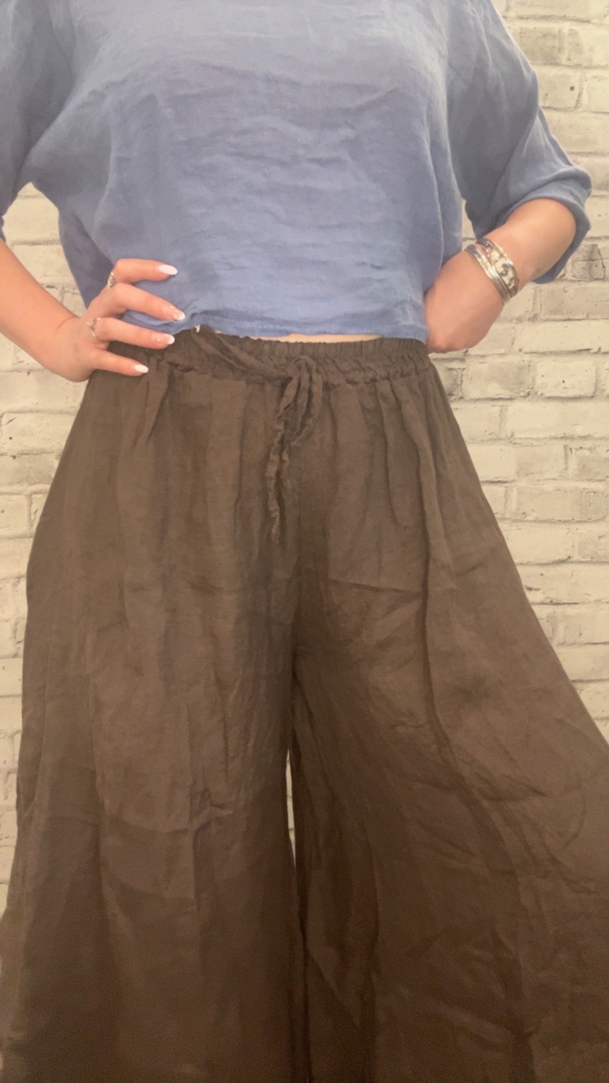 Linen Culottes with Pockets - 21002
