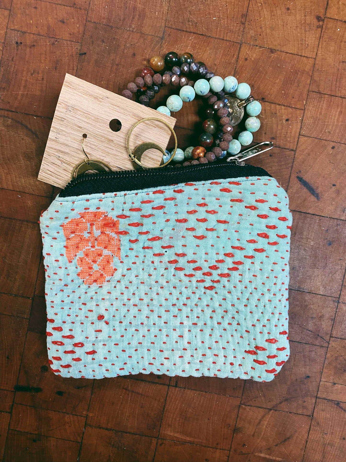 Zipper Pouch Bag | Made From Recycled Sarees 100% Cotton