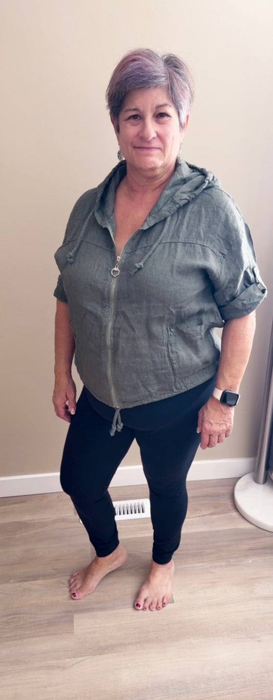 Linen Zip up Jacket - 60020