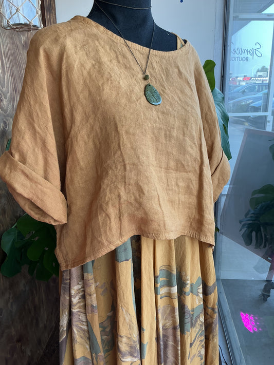 Two Piece Linen Dress and Top - 21007