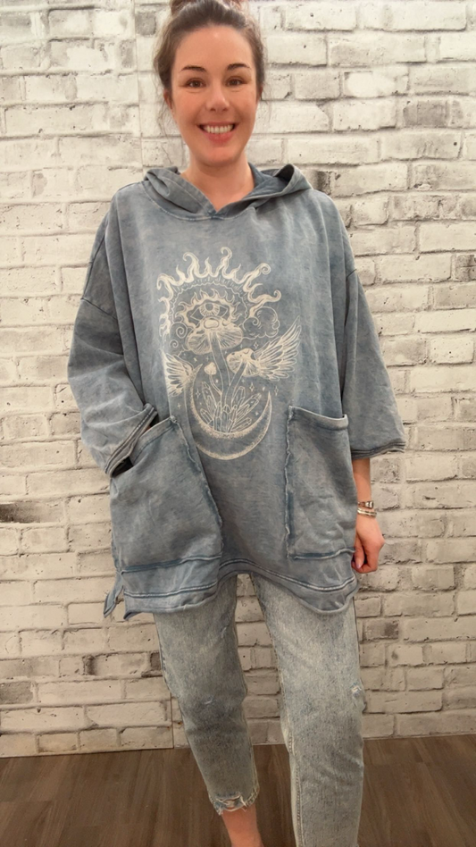 KB Dream Pull Over Hoodie in Denim - 70073
