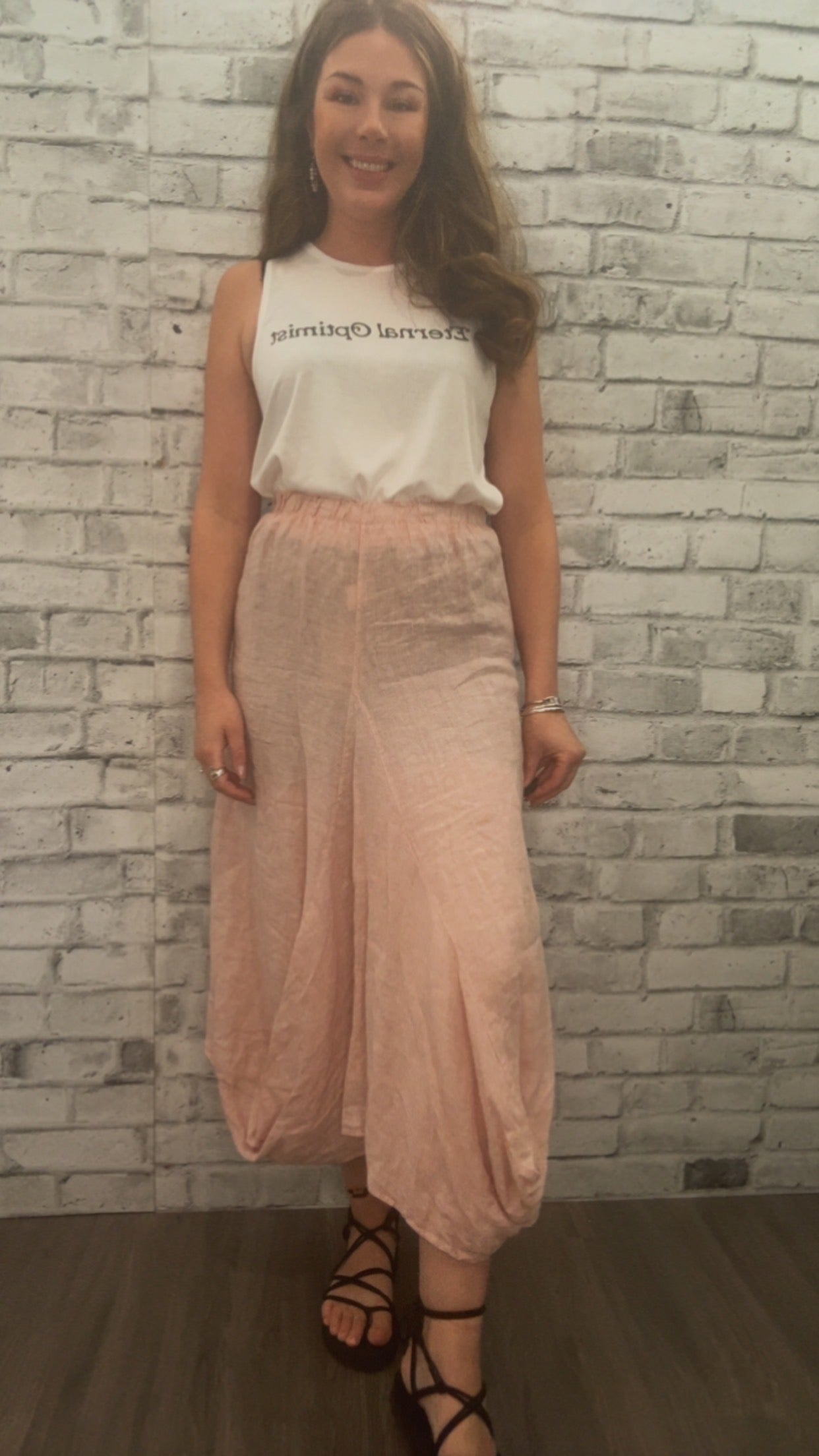 Linen Skirt with Pockets - 21011