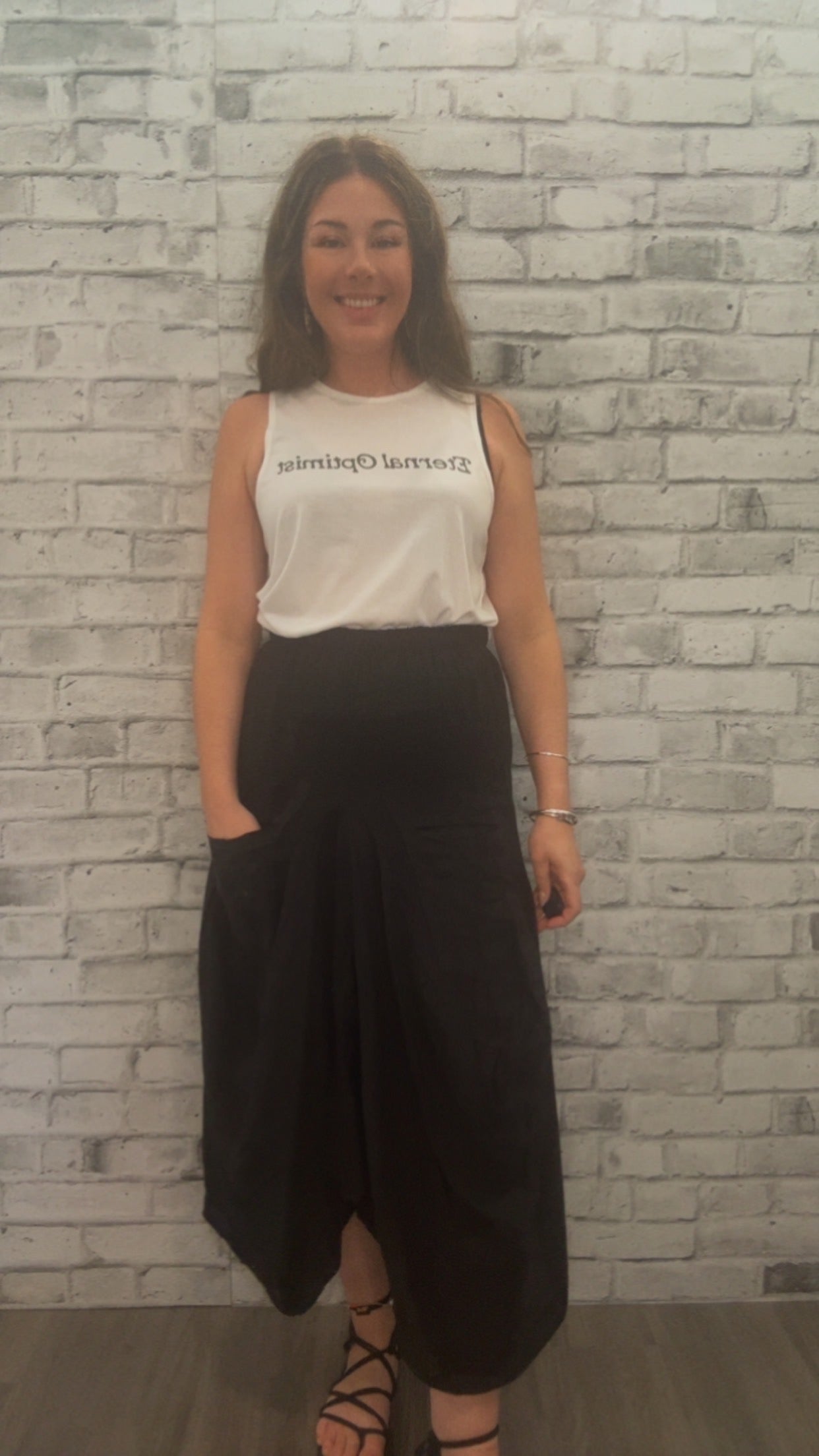 Linen Skirt with Pockets - 21011