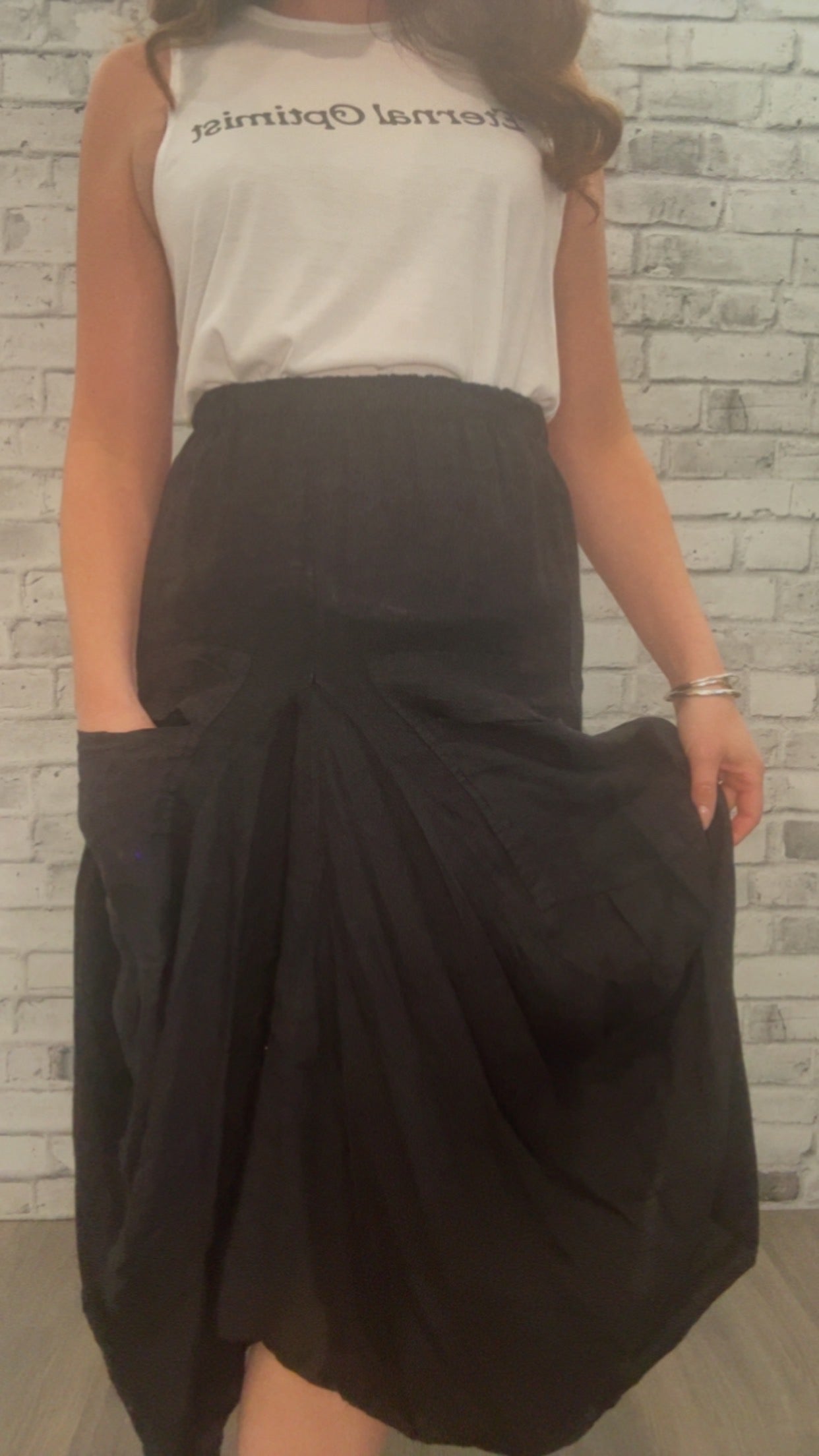 Linen Skirt with Pockets - 21011