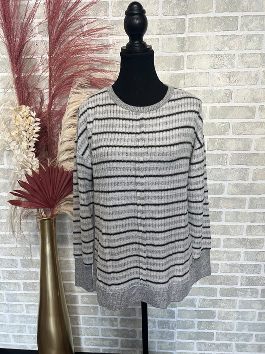 Stripped Long Sleeve Top-11032