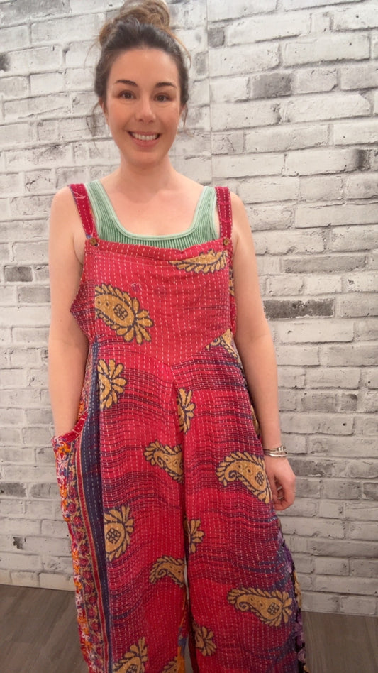 Crossroads Kantha Overall Pink and Orange - 70026