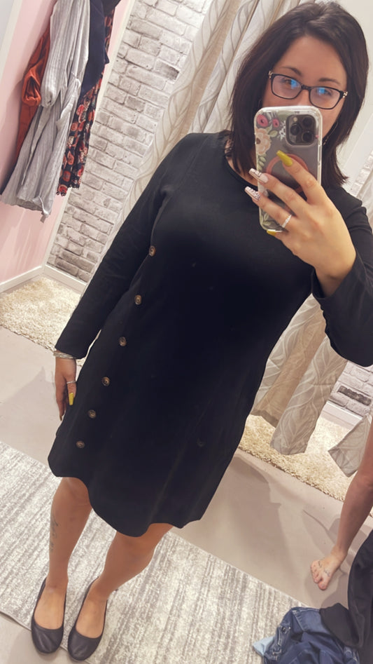 Button Detail Brushed Sweater-11091