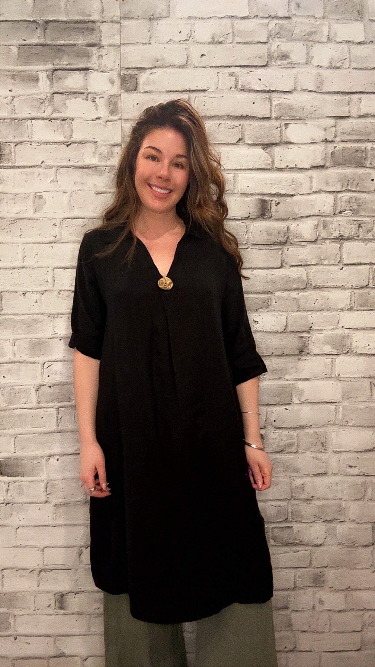 Linen Short Sleeve Dress - 60013