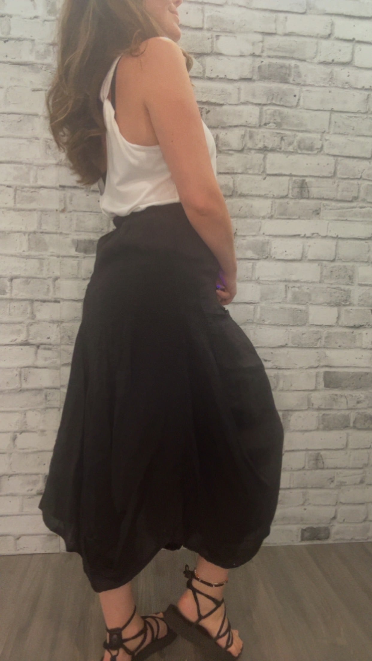 Linen Skirt with Pockets - 21011