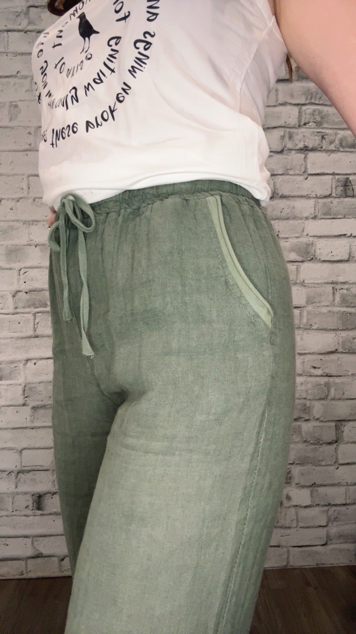 Khaki Linen Trouser -- 50105