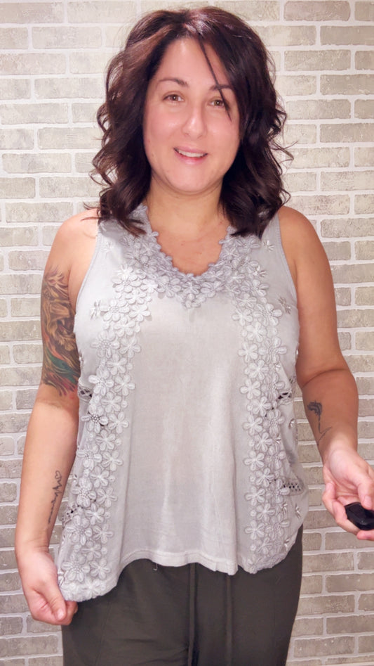 Floral Lace Top with Crochet details - 50100