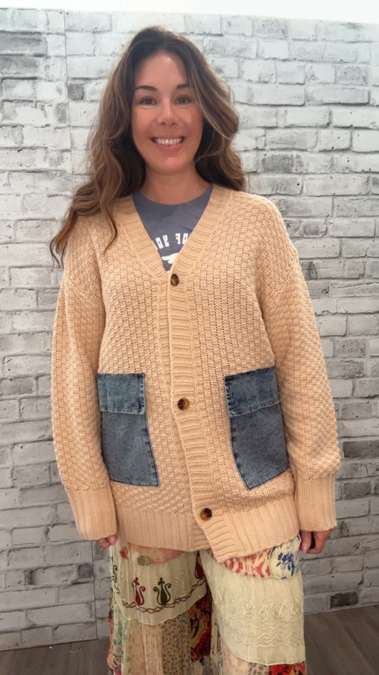 Knitted Jean Pocket Cardigan - 51002