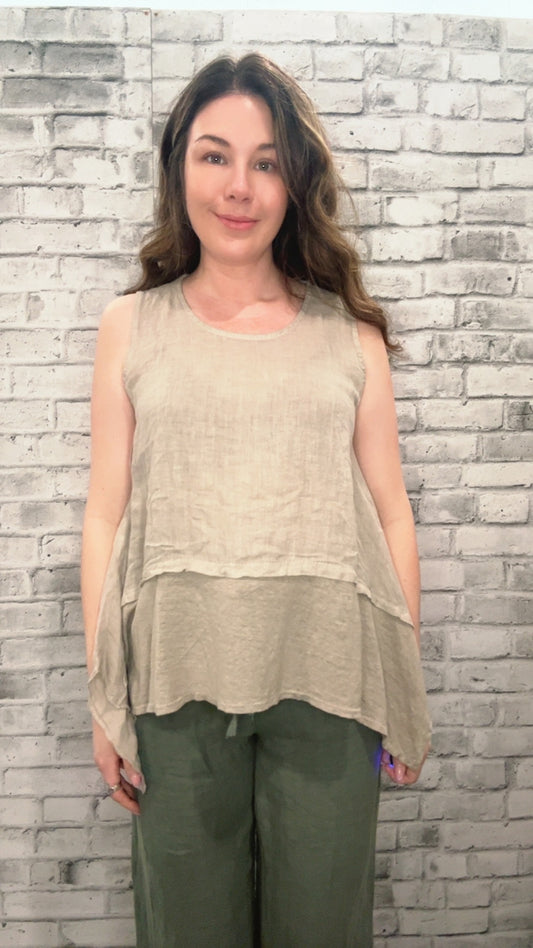 Linen long tank - 60008