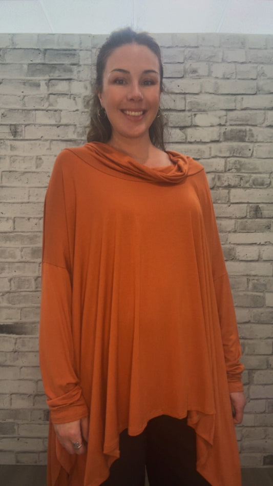 Cowl Neck off the Shoulder Oversize Top - 60001
